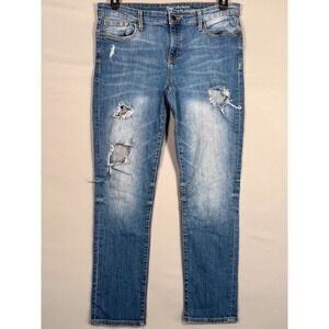 Gap Jeans Women's 33x27 " Girlfriend Coupe Distressed Denim Medium Women Ripped‎